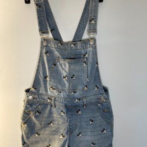 Disney Mickey Mouse Denim "Shortalls" Shorts Overalls JUNIORS S Small